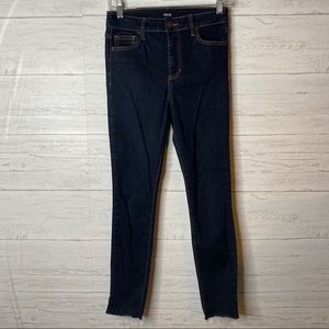 🌈 cello raw hem skinny dark wash jeans
